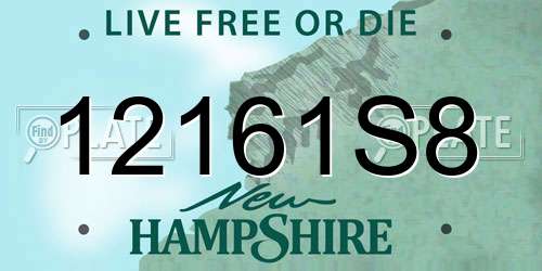 12161S8 New Hampshire License Plate