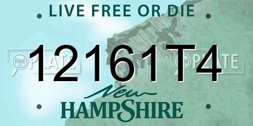 12161T4 New Hampshire License Plate