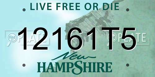 12161T5 New Hampshire License Plate