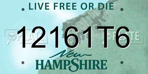 12161T6 New Hampshire License Plate