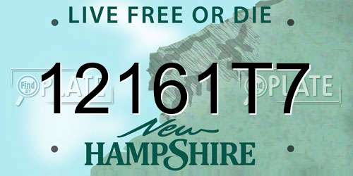 12161T7 New Hampshire License Plate