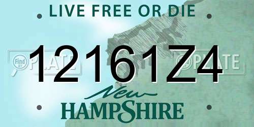12161Z4 New Hampshire License Plate