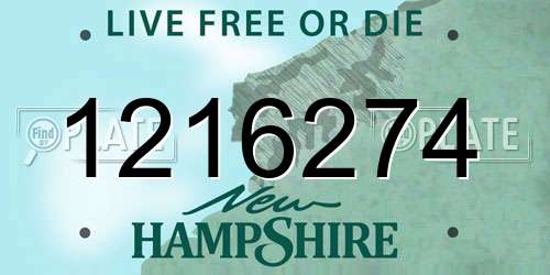 1216274 New Hampshire License Plate