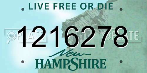1216278 New Hampshire License Plate