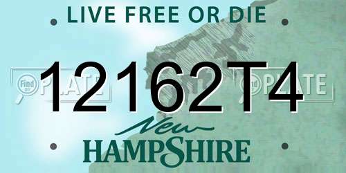 12162T4 New Hampshire License Plate