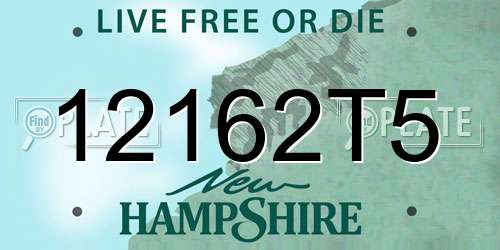12162T5 New Hampshire License Plate