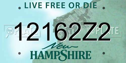 12162Z2 New Hampshire License Plate