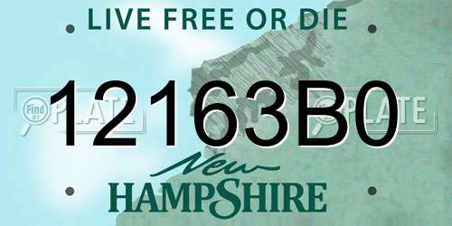 12163B0 New Hampshire License Plate