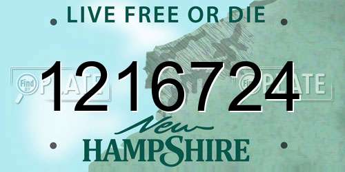 1216724 New Hampshire License Plate