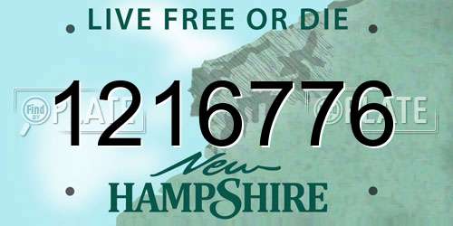 1216776 New Hampshire License Plate