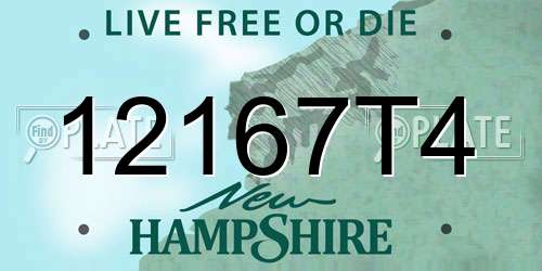 12167T4 New Hampshire License Plate