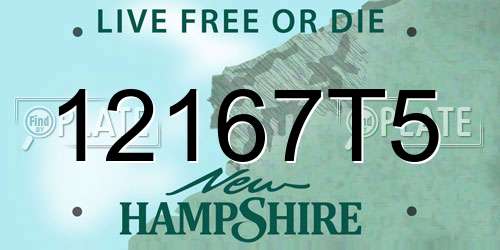 12167T5 New Hampshire License Plate