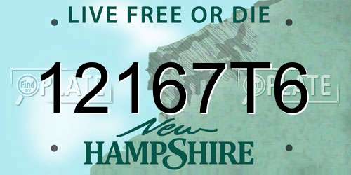 12167T6 New Hampshire License Plate