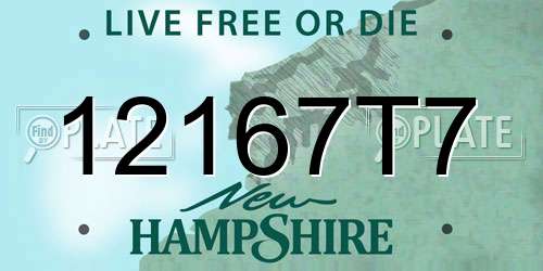 12167T7 New Hampshire License Plate
