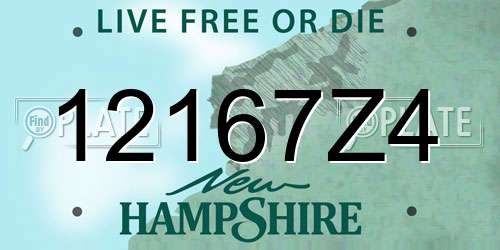 12167Z4 New Hampshire License Plate