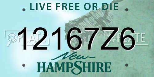 12167Z6 New Hampshire License Plate