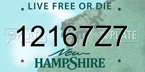 12167Z7 New Hampshire License Plate