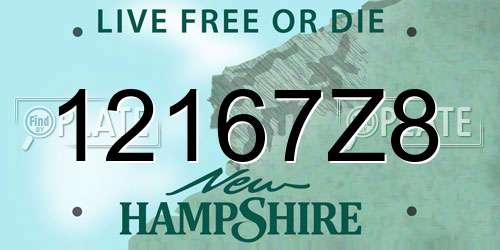 12167Z8 New Hampshire License Plate