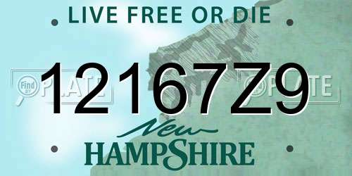 12167Z9 New Hampshire License Plate