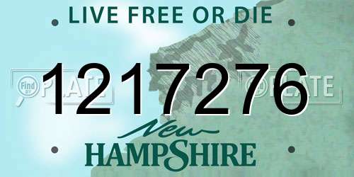 1217276 New Hampshire License Plate