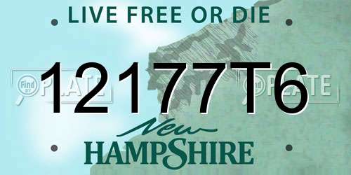 12177T6 New Hampshire License Plate
