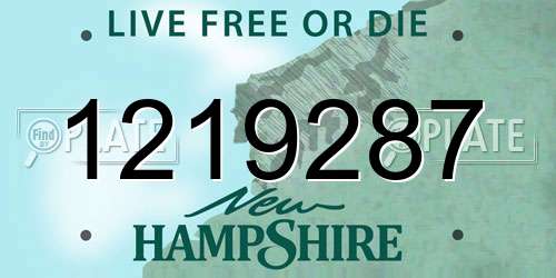 1219287 New Hampshire License Plate