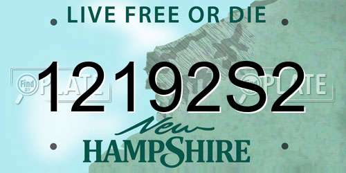 12192S2 New Hampshire License Plate