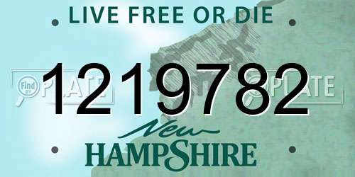 1219782 New Hampshire License Plate
