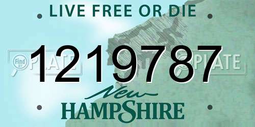 1219787 New Hampshire License Plate