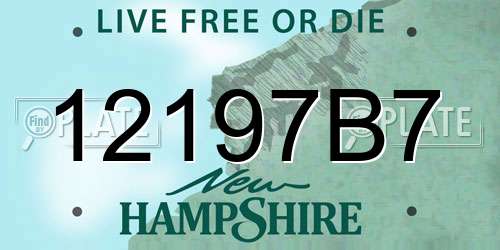 12197B7 New Hampshire License Plate