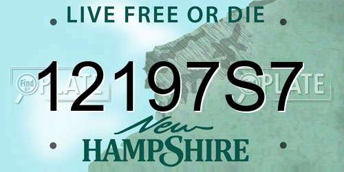 12197S7 New Hampshire License Plate
