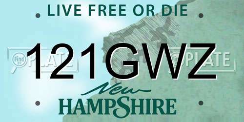 121GWZ New Hampshire License Plate