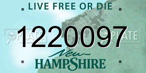1220097 New Hampshire License Plate
