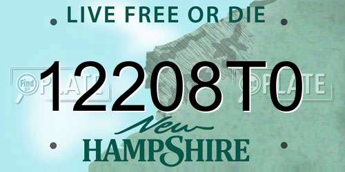 12208T0 New Hampshire License Plate
