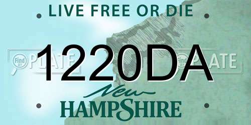 1220DA New Hampshire License Plate