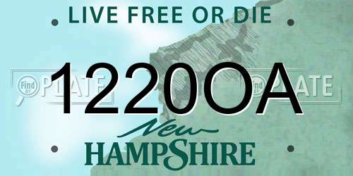 1220OA New Hampshire License Plate