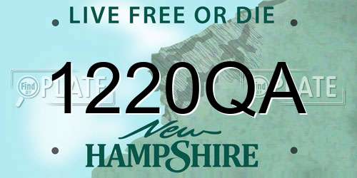 1220QA New Hampshire License Plate