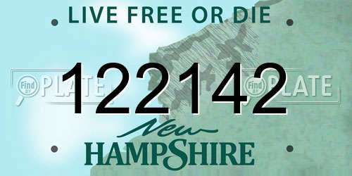 122142 New Hampshire License Plate