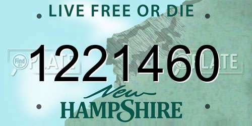 1221460 New Hampshire License Plate