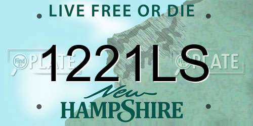 1221LS New Hampshire License Plate