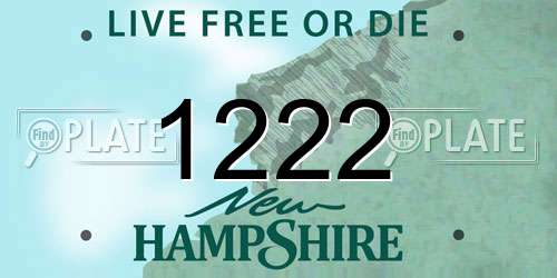 1222 New Hampshire License Plate