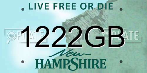 1222GB New Hampshire License Plate