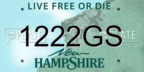 1222GS New Hampshire License Plate
