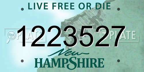 1223527 New Hampshire License Plate