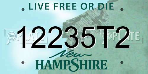 12235T2 New Hampshire License Plate