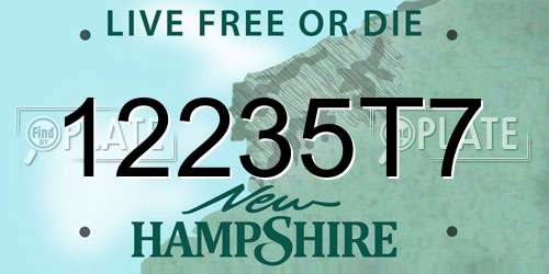 12235T7 New Hampshire License Plate