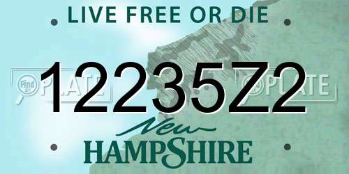 12235Z2 New Hampshire License Plate