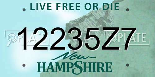 12235Z7 New Hampshire License Plate