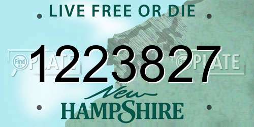 1223827 New Hampshire License Plate