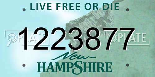 1223877 New Hampshire License Plate